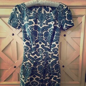 Turquoise w/ white pattern dress